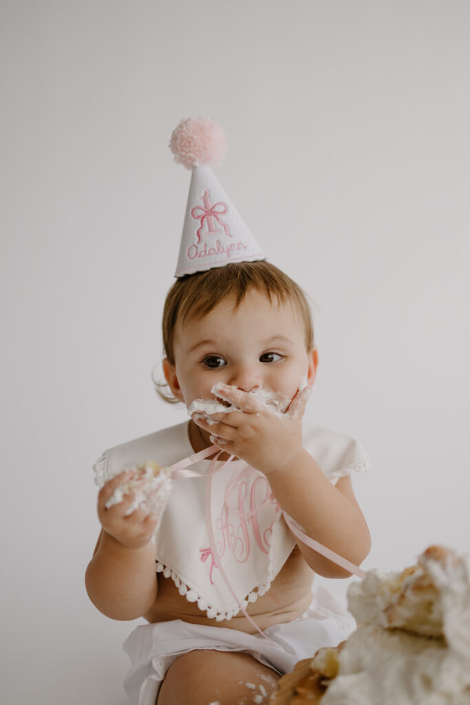 cake smash first birthday photos north carolina sanford 
